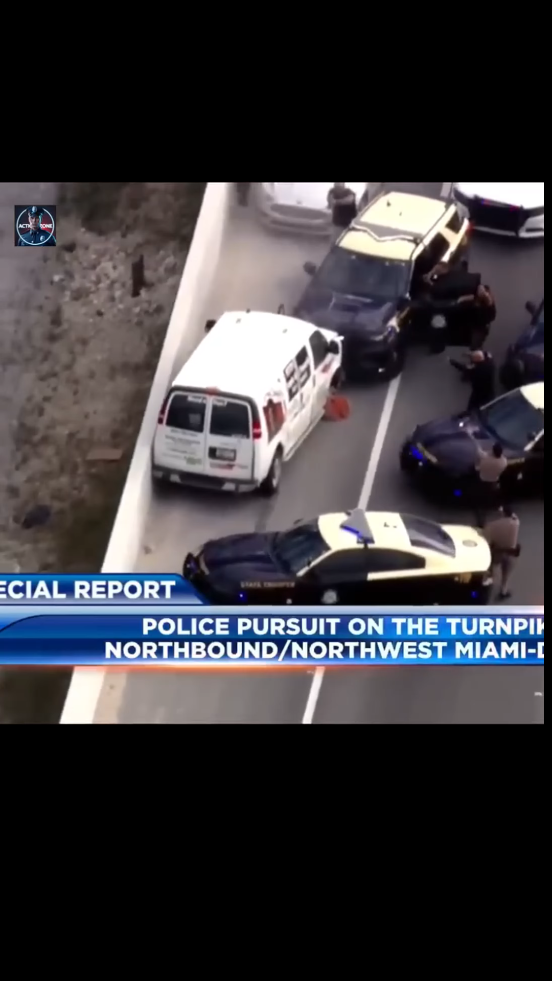 H0702002 Police chase Haul van, execute multiple pit maneuvers stop suspect jumping off overpass part2