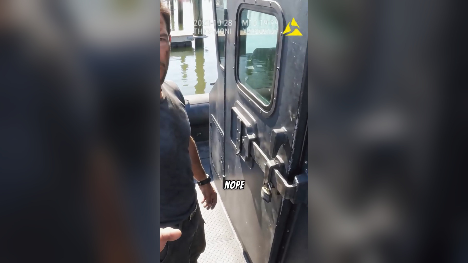 H0001008_121K views 2.3K reactions Cop Boards A Random Boat... Big Mistake! #bodycam #instantkarma #plottwist #justice #cops Thi